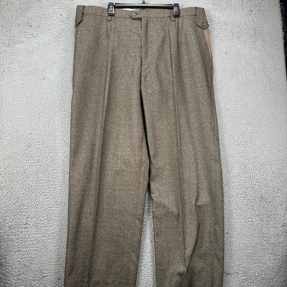 Steve Harvey Pants Dress Men 44 Brown Flat Front Straight Leg Pocket Comfort NEW